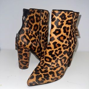 Steve Madden calf hair pointed toe bootie.